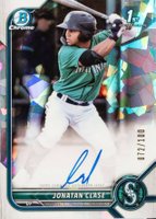2022 Bowman Chrome Prospect Autographs #CPAJCL Jonatan Clase Atomic Refractor Baseball Card