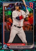 2024 Bowman Draft #BDC58 Braden Montgomery Chrome-Aqua Lunar Crater Refractor Baseball Card