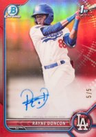 2022 Bowman Chrome Prospect Autographs #CPARD Rayne Doncon Red Refractor Baseball Card