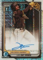 2024 Bowman Chrome Prospect Autographs #CPALD Leo de Vries Hta Choice Refractor Baseball Card