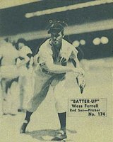 1934 Batter Up #174 Wess Ferrell Correct spell Wes Baseball Card