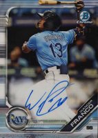 2019 Bowman Draft #BDC93 Wander Franco Chrome-Batting-Autograph Baseball Card