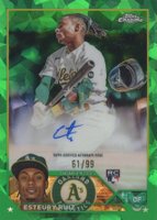2023 Topps Chrome Update Sapphire Edition Autograph #ER Esteury Ruiz Green Baseball Card