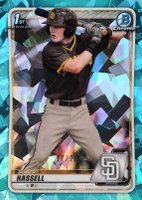 2020 Bowman Draft Chrome Sapphire Edition #BD39 Robert Hassell Aqua Baseball Card