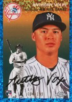 2023 Topps Chrome Platinum Anniversary #100 Anthony Volpe Blue Mini Diamond Refractor Baseball Card
