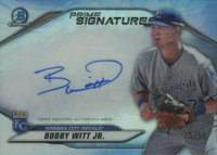2020 Bowman Chrome Prime Chrome Signatures #PCSBWJ Bobby Witt Jr. Baseball Card