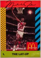 1990 McDonald's Michael Jordan #1 Michael Jordan The Lay-Up Pink Back Basketball Card