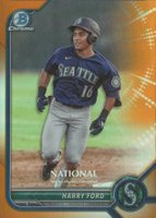 2022 Bowman Chrome NSCC Wrapper Redemption #HF Harry Ford Orange Refractor Baseball Card
