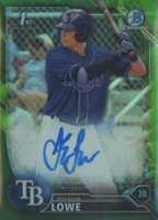 2016 Bowman Draft Chrome Draft Picks Autographs #CDAJL Joshua Lowe Green Refractor Baseball Card