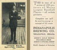 1916 Indianapolis Brewing #107 Connie Mack Baseball Card