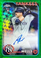 2024 Topps Chrome Logofractor Edition MLB Refractor Chrome Autographs #RCAAW Austin Wells Green Refractor Baseball Card