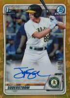2020 Bowman Draft Chrome Draft Picks Autographs #CDATS Tyler Soderstrom Gold Refractor Baseball Card