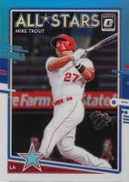 2020 Panini Donruss Optic #197 Mike Trout Carolina Blue & White Baseball Card