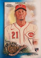 2022 Topps Allen & Ginter Chrome #209 Hunter Greene Blue Refractor Baseball Card