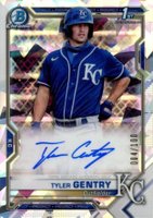 2021 Bowman Chrome Prospect Autographs #CPATG Tyler Gentry Atomic Refractor Baseball Card