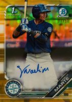2019 Bowman Chrome Prospects Autographs #CPANMA Noelvi Marte Gold Refractor Baseball Card