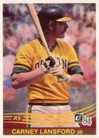 1984 Donruss #176 Carney Lansford Baseball Card