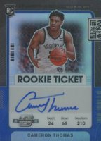 2021 Panini Contenders Optic #137 Cameron Thomas Autograph-Blue Basketball Card