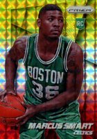 2014 Panini Prizm #256 Marcus Smart Yellow & Red Mosaic Prizm Basketball Card