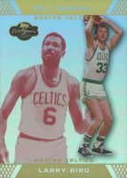 2007 Topps CO-Signers #33 Bill Russell/Larry Bird Gold Red Foil Basketball Card