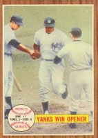 1962 Topps #232 World Series Game #1 Yanks Win Opener Baseball Card