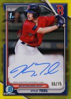 2024 Bowman Chrome Prospect Autographs #CPAKT Kyle Teel Yellow Refractor Baseball Card