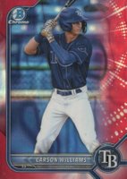 2022 Bowman Draft #BDC14 Carson Williams Chrome-Red Lava Refractor Baseball Card