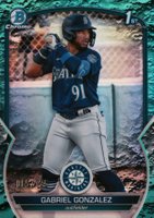 2023 Bowman Chrome Prospects #BCP133 Gabriel Gonzalez Aqua Lunar Crater Refractor Baseball Card