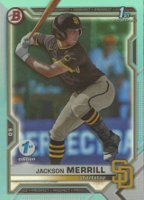2021 Bowman Draft 1st Edition #BD119 Jackson Merrill Sky Blue Foil Baseball Card