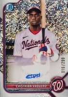 2022 Bowman Chrome Prospect Autographs #CPACV Cristhian Vaquero Speckle Refractor Baseball Card