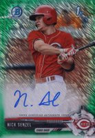 2017 Bowman Prospects Autographs #NS Nick Senzel Chrome-Green Shimmer Baseball Card