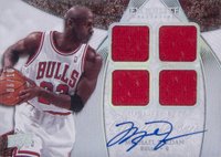 2007 Upper Deck Exquisite Collection Extra Quad Jersey Autograph #EQ-MJ Michael Jordan Basketball Card