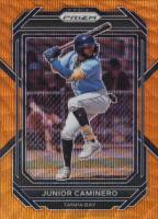 2023 Panini Prizm #124 Junior Caminero Orange Wave Baseball Card