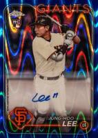 2024 Topps Chrome Rookie Autographs #RAJHL Jung-Hoo Lee Blue Raywave Baseball Card
