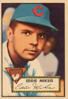 1952 Topps #172g Eddie Miksis Gray back Baseball Card