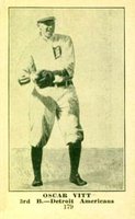 1917 Standard Biscuit #179 Oscar Vitt Baseball Card