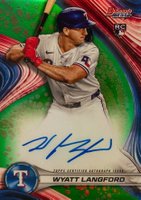 2024 Bowman's Best Best of 2024 Autographs #B24WL Wyatt Langford Green Refractor Baseball Card