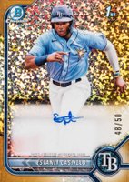 2022 Bowman Chrome Prospect Autographs #CPAEC Estanli Castillo Gold Mini Diamond Refractor Baseball Card