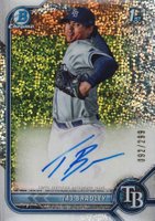 2022 Bowman Chrome Prospect Autographs #CPATB Taj Bradley Speckle Refractor Baseball Card