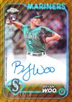 2024 Topps Chrome Rookie Autographs #RABWO Bryan Woo Gold Wave Refractor Baseball Card