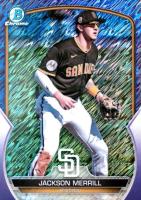 2023 Bowman Chrome Prospects #BCP244 Jackson Merrill Purple Shimmer Baseball Card