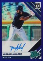 2019 Panini Donruss Optic Rated Prospects Signatures #YA Yordan Alvarez Purple Baseball Card