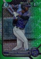 2022 Bowman Mega Box Chrome #191 Yanquiel Fernandez Green Refractor Baseball Card