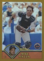 2003 Topps Chrome #325 Mike Piazza Gold Refractor Baseball Card