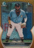 2023 Bowman Mega Box Chrome #61 Junior Caminero Gold Baseball Card