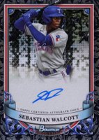 2024 Bowman Sterling Prospect Autographs #PASW Sebastian Walcott Sterling Silver Refractor Baseball Card