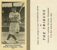 1916 Altoona Tribune #198 Rollie Zeider Baseball Card