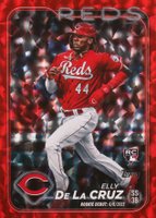 2024 Topps Update #US350 Elly de La Cruz Red Crackle Foil Board Baseball Card
