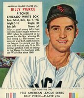 1953 Red Man Tobacco #16 Billy Pierce Baseball Card
