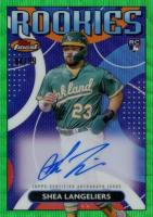 2023 Topps Finest Finest Rookies Design Variation Autographs #RDASL Shea Langeliers Green Wave Baseball Card